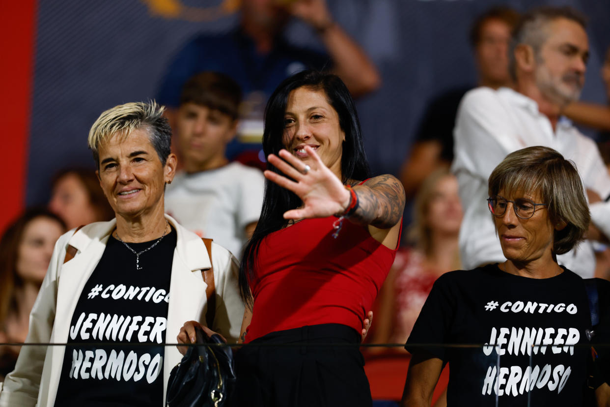 Jenni Hermoso durante el juego femenil el Atlético de Madrid y el AC Milan Femminile |  Foto: Oscar J. Barroso/Europa Press via Getty Images