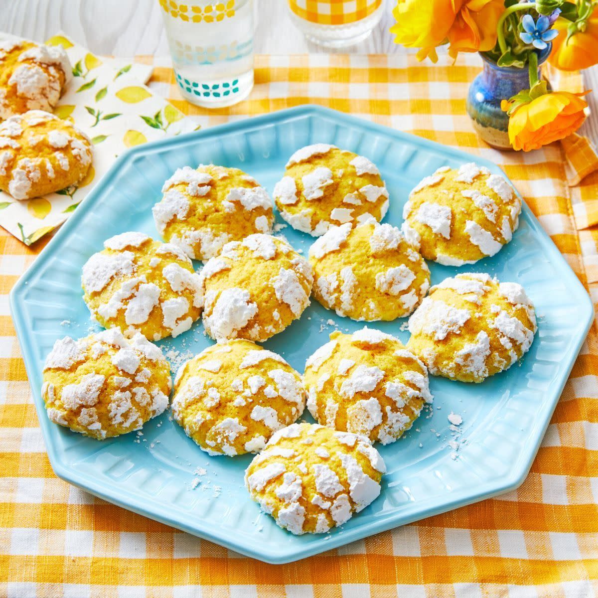 spring desserts lemon crinkle cookies