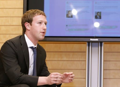 Facebook CEO Mark Zuckerberg in Tokyo in March 2012. Facebook on Tuesday unveiled an initiative to use the vast social network to help connect organ donors with people who need life-saving transplants