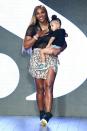 Serena Williams brings daughter Alexis Olympia Ohanian Jr. out on the catwalk during her Serena by Serena Williams New York Fashion Week spring/summer 2020 show on Tuesday in N.Y.C.