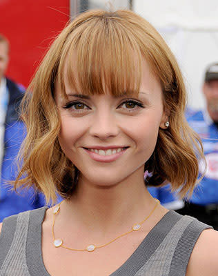 Christina Ricci at the Long Beach Grand Prix and Toyota Pro/Celebrity Race for the Speed Racer cast photo shoot