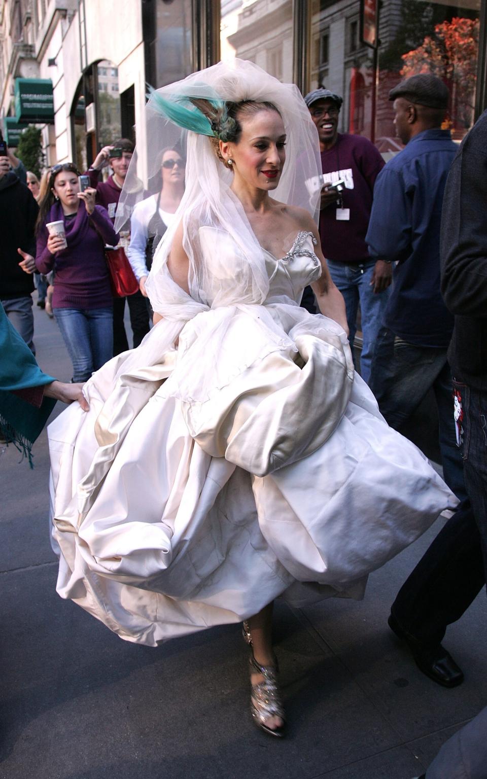 Carrie Bradshaw in her Vivienne Westwood wedding dress - Getty Images