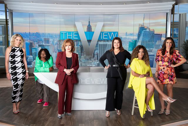 ABC/Jeff Lipsky 'The View' panelists from left: Sara Haines, Whoopi Goldberg, Joy Behar, Ana Navarro, Sunny Hostin and Alyssa Farah Griffin