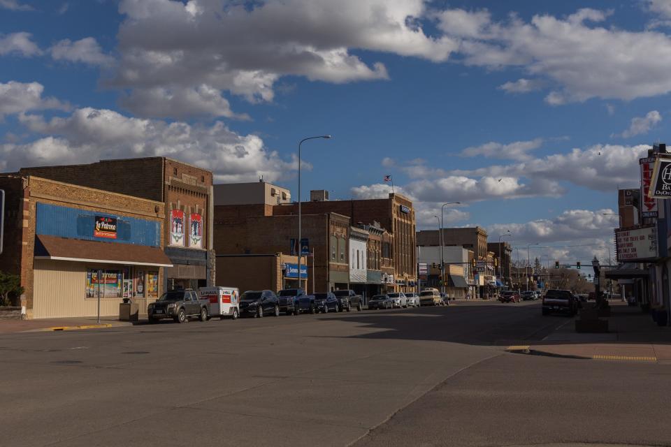 Downtown Huron, South Dakota on April 29, 2023. 