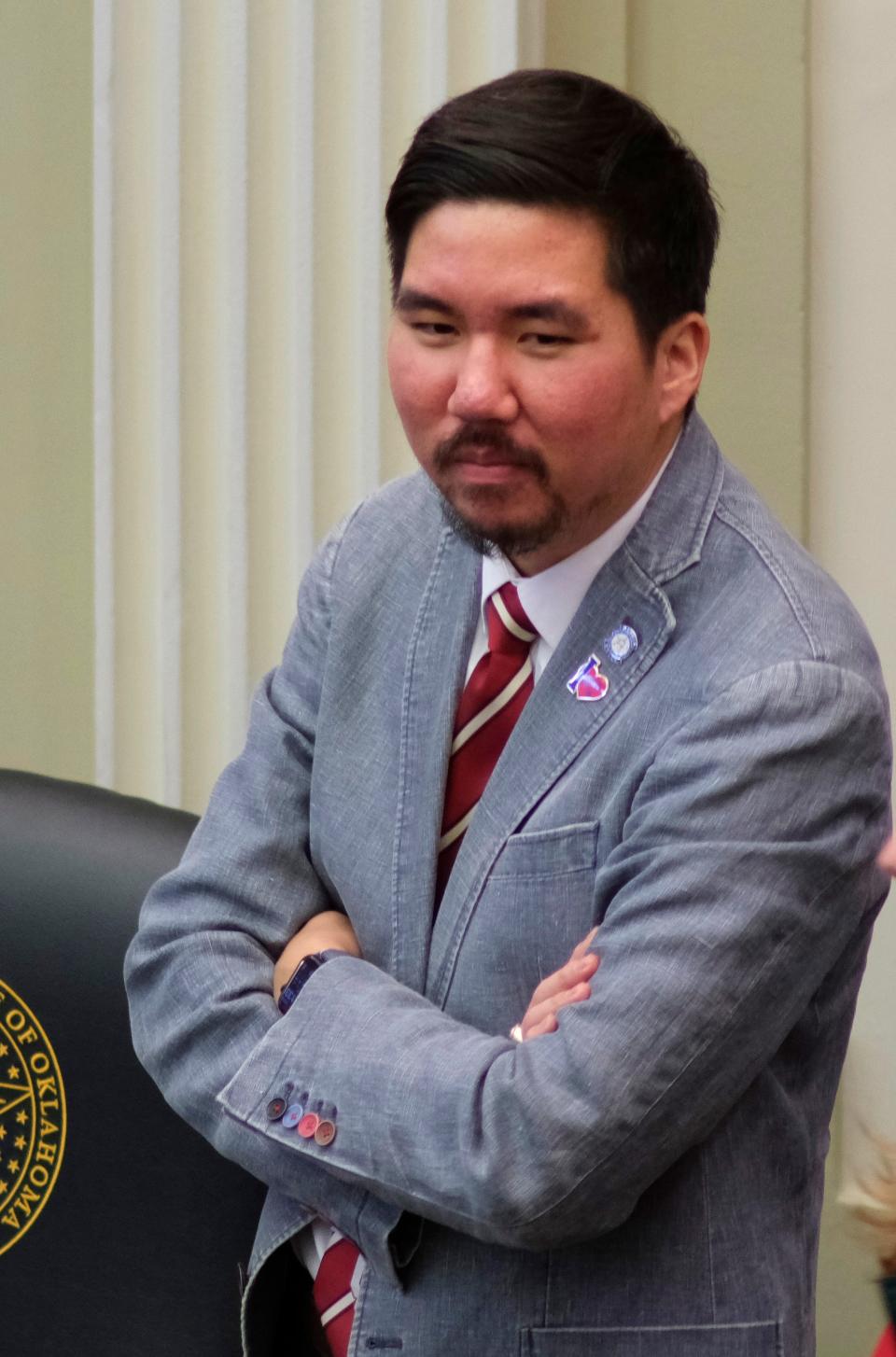 State Rep. Daniel Pae, R-Lawton, stands in the House chamber in February. Pae has authored a bill that would allow therapeutic research into psilocybin.