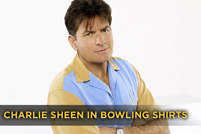 Charlie Sheen in Bowling Shirts