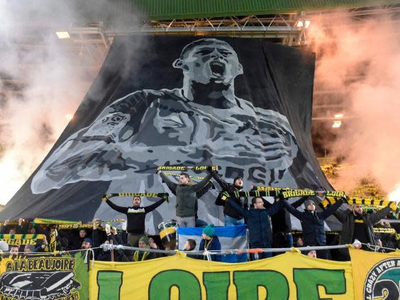 Nantes supporters pay a tribute to Argentinian forward Emiliano Sala (AFP)