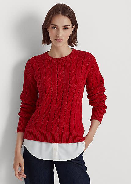 Layered Cable-Knit Sweater