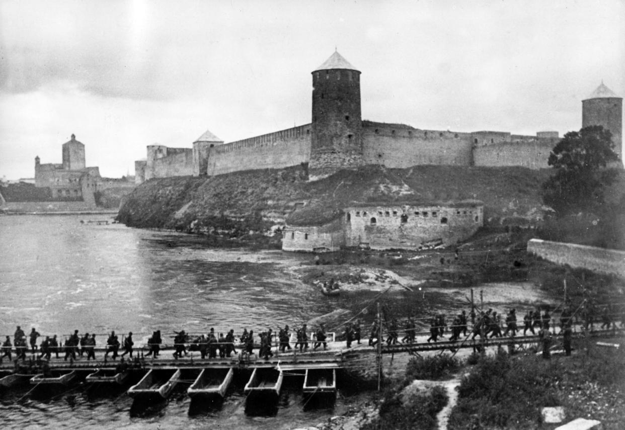 Ivangorod Fortress, on the Russian border with Estonia, in 1941.