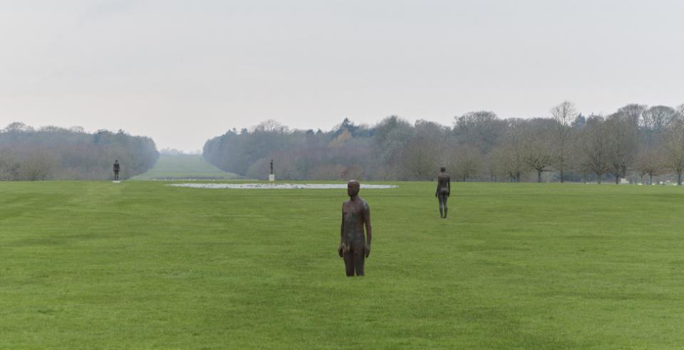 Antony Gormley's Time Horizon installation at Houghton Hall, Norfolk,