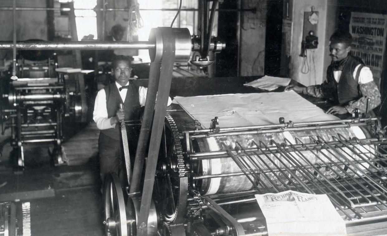 An 1899 photograph of the pressroom of the Planet, a newspaper in Richmond, Va. <a href="https://www.shutterstock.com/image-illustration/press-room-planet-newspaper-richmond-virginia-238816945?src=acBFAsRV-VwSEmwjCHzM1Q-1-54" rel="nofollow noopener" target="_blank" data-ylk="slk:Everett Historical/Shutterstock.com;elm:context_link;itc:0;sec:content-canvas" class="link ">Everett Historical/Shutterstock.com</a>