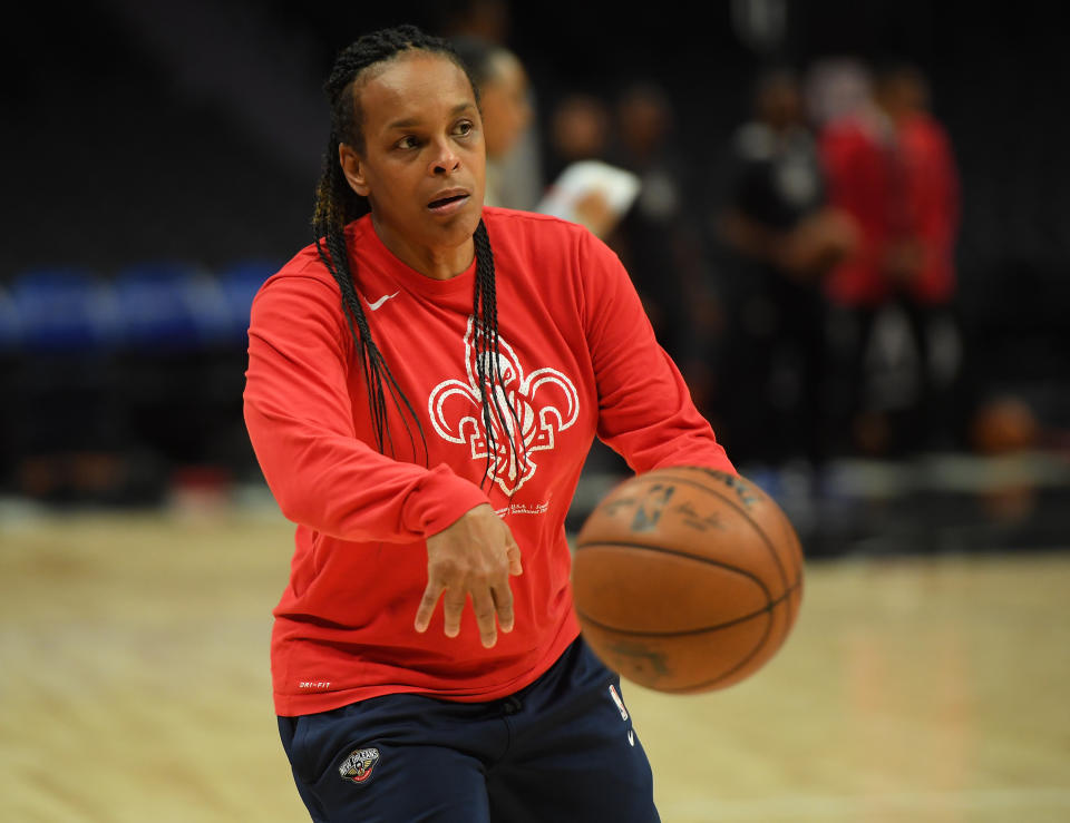 Assistant coach Teresa Weatherspoon of the New Orleans Pelicans