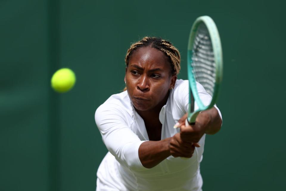 Coco Gauff ahead of Wimbledon, where the American is No 2 and will feature on Centre Court on Monday  (Getty Images)