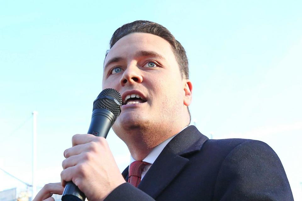 Wes Streeting: The Labour MP speaking at the march on Parliament Square (Nigel Howard)