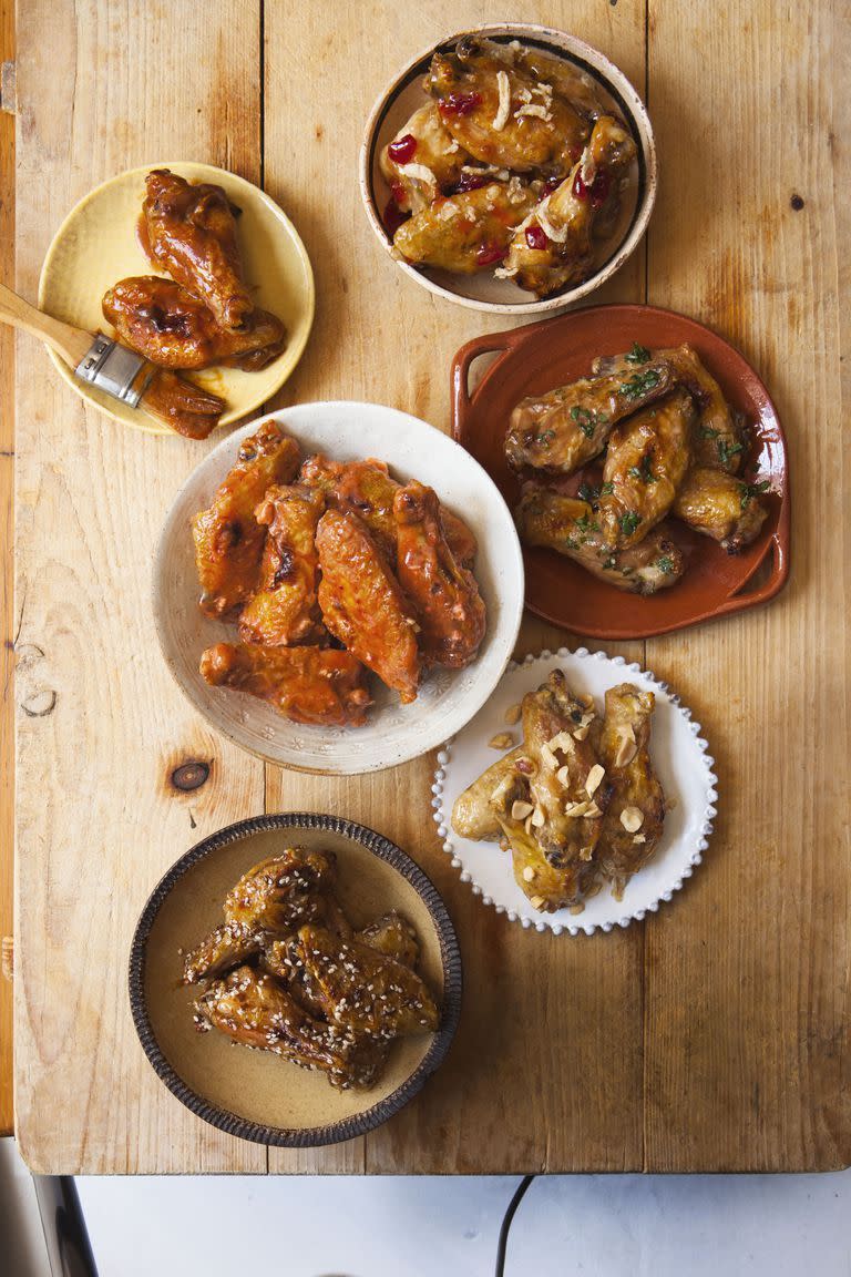 Crispy Charred Chicken Wings with Six Sauces