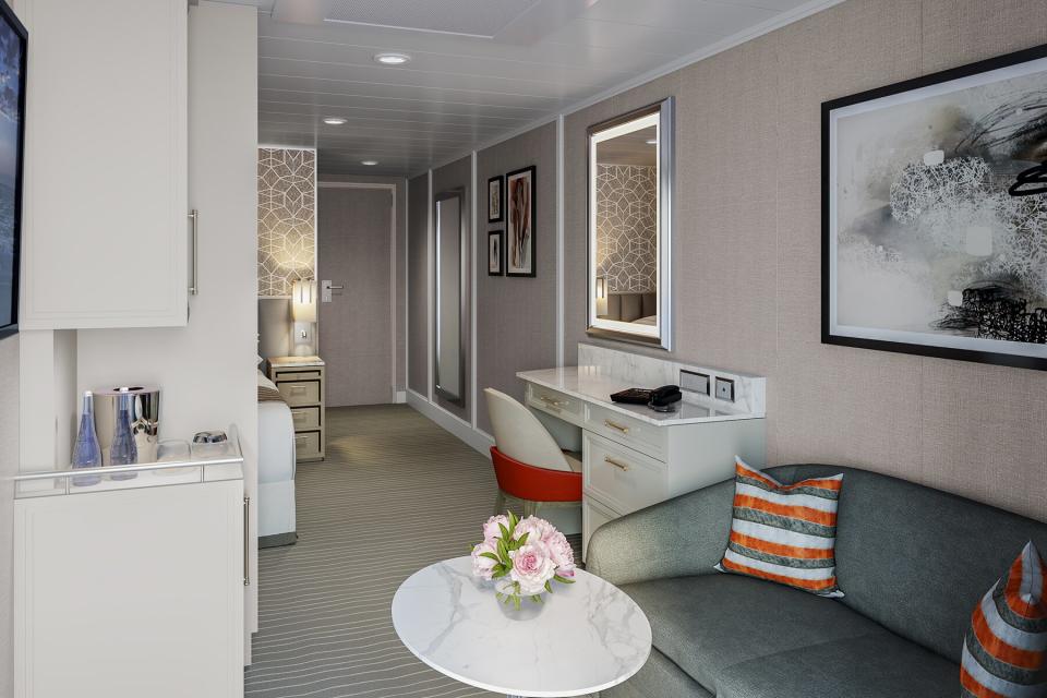 Interior of Solo Veranda Stateroom from Oceania Cruises