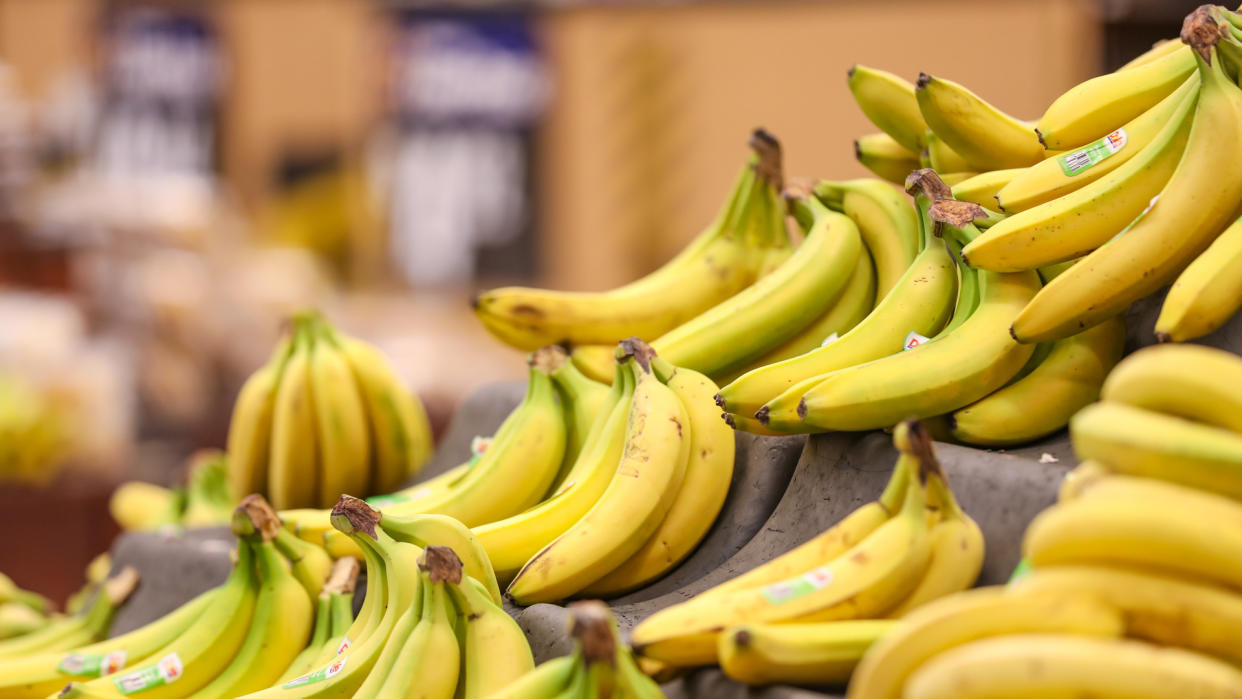 Las Vegas, NV, USA 11/5/2019 — Dole Bananas for sale at the produce department at a local Walmart Supercenter store in Southern Nevada.