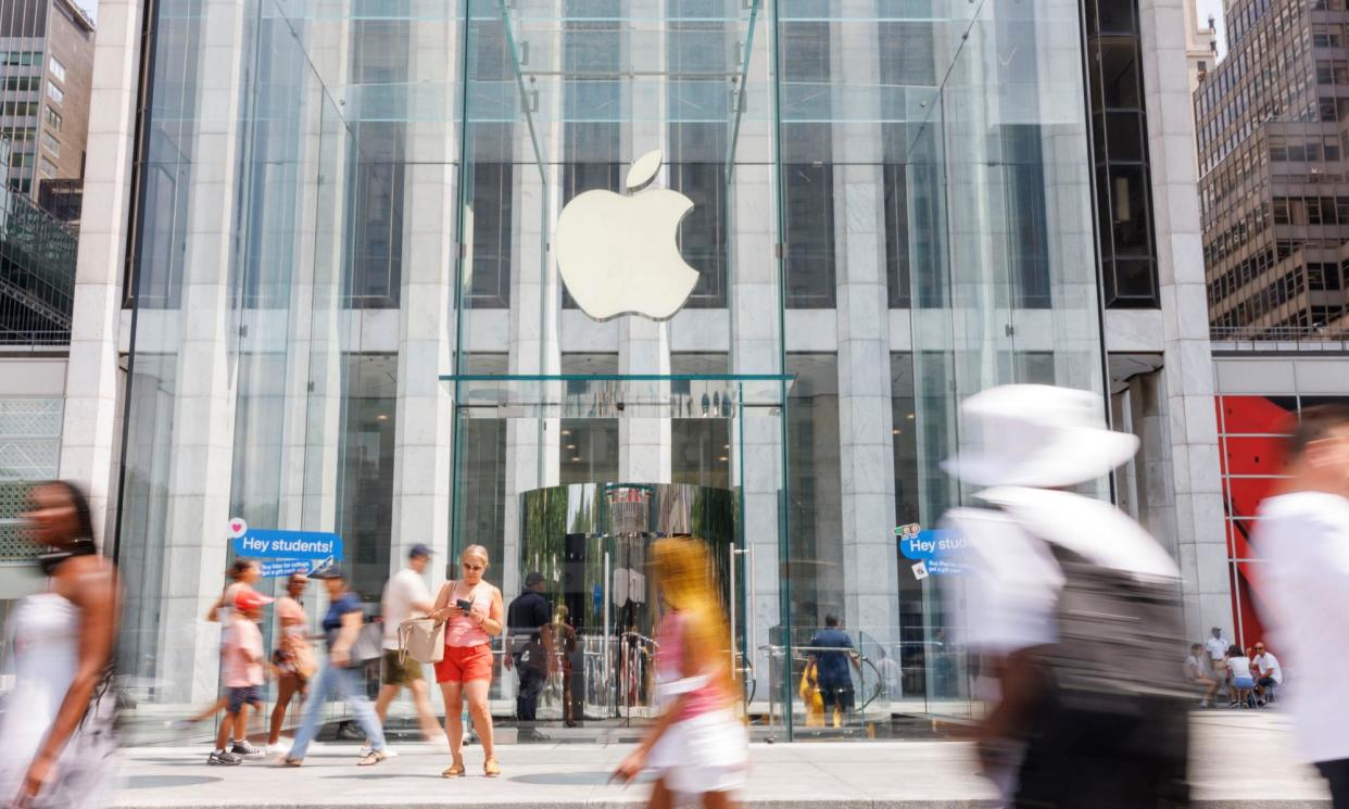 <span>An Apple store in New York City on Thursday.</span><span>Photograph: Sarah Yenesel/EPA</span>