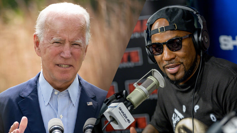 Joe Biden and rapper Jeezy (Drew Angerer/Getty Images; Roy Rochlin/Getty Images)