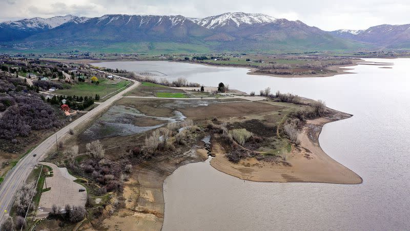 Pineview Reservoir is pictured at 40% capacity in Weber County on May 8. Utah’s reservoir system is back up to 65% and rapidly recovering as the state’s record snowpack continues to melt. 