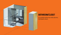 The bathroom and closet. The building will also offer residential storage separate from the units.