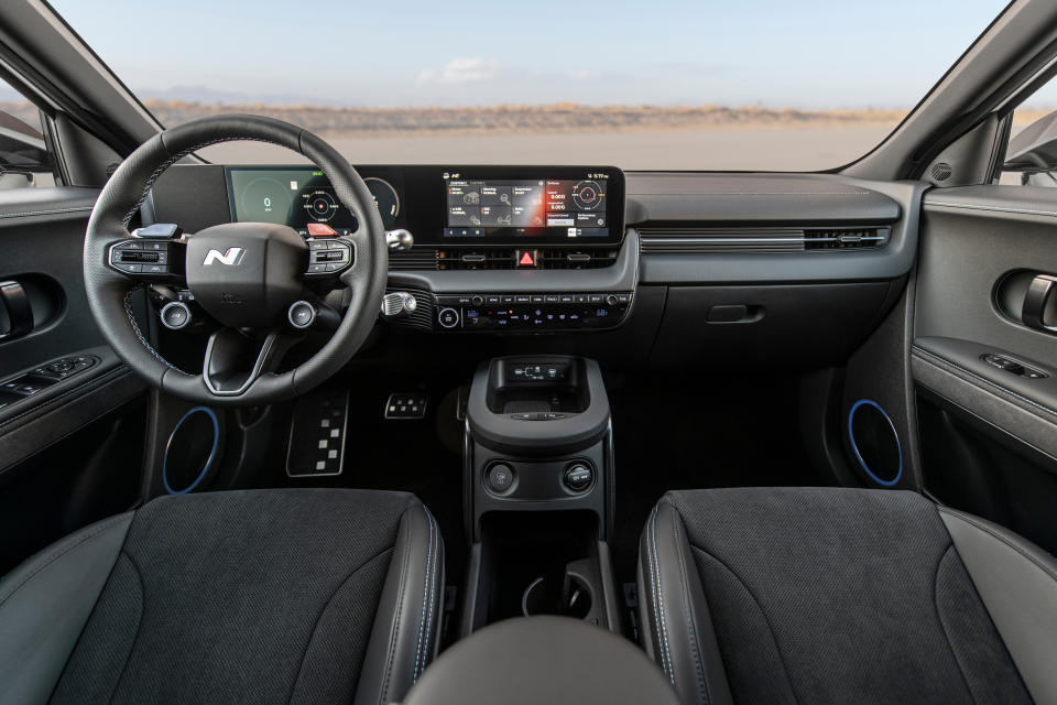 A car interior. 