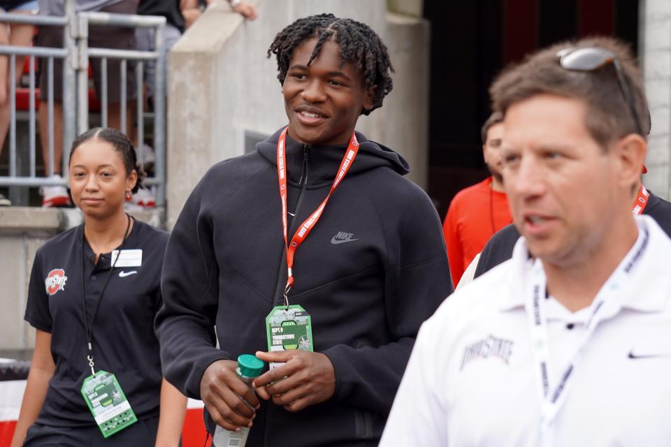 Ohio State 2024 commit Jeremiah Smith attends OSU's football game against Youngstown State.