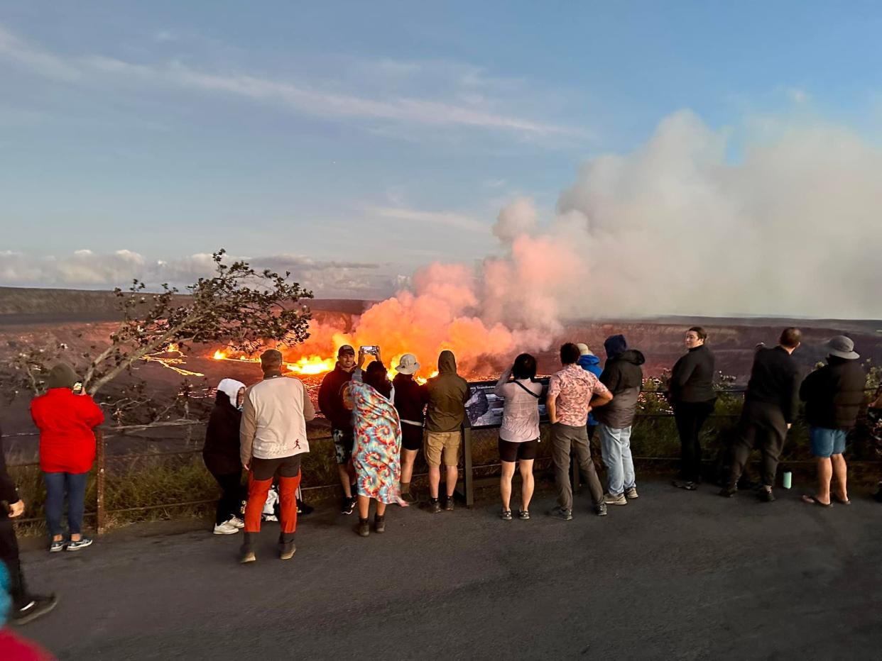 NPS Photos taken on the evening of 9/10/23 of visitors at Kīlauea Overlook