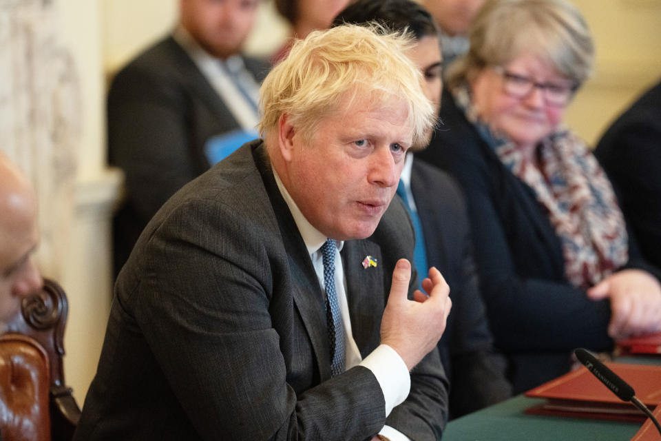 Prime Minister Boris Johnson chairs a Cabinet meeting at 10 Downing Street, London. Picture date: Tuesday June 21, 2022.