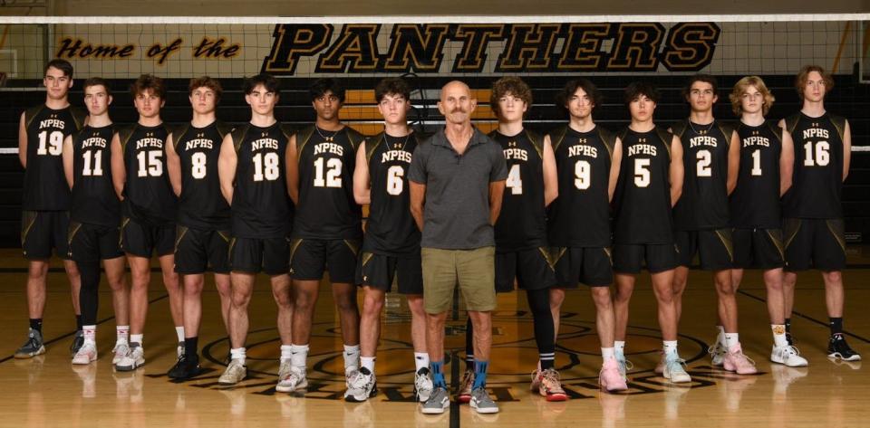 The Newbury Park boys volleyball team clinched the Marmonte League title on Wednesday.