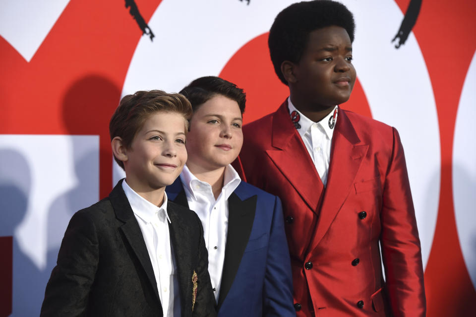 Jacob Tremblay, from left, Brady Noon and Keith L. Williams arrive at the premiere of "Good Boys" on Wednesday, Aug. 14, 2019, at the Regency Village Theatre in Los Angeles. (Photo by Chris Pizzello/Invision/AP)