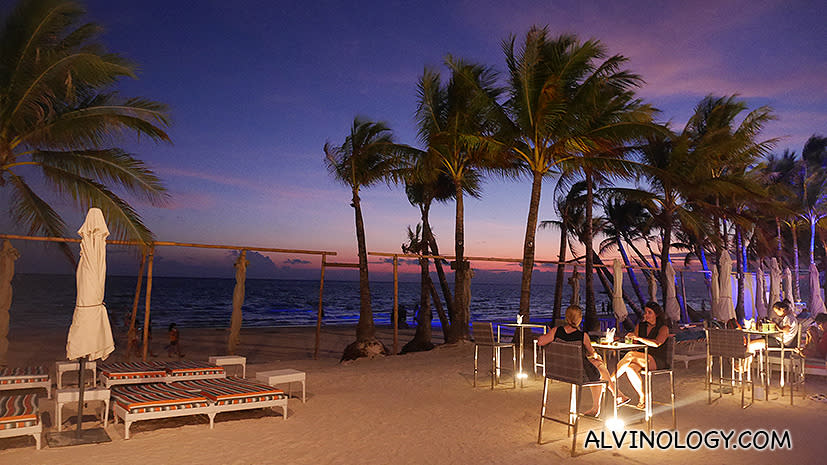 Night view by the beach