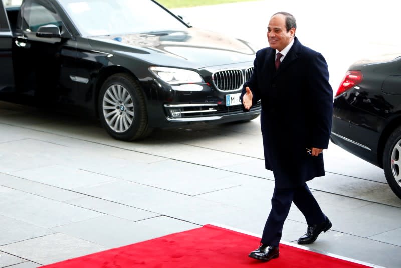 Egyptian President Abdel Fattah al-Sisi arrives at the Libya summit in Berlin