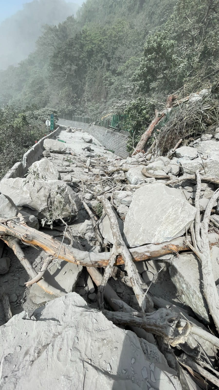 花蓮地區遭地震重創，台8線、台9線蘇花路廊全線封閉。翻攝畫面