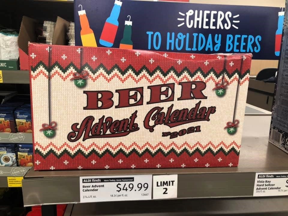 The last beer advent calendar on the shelf at the Chester Aldi on Nov. 4, 2021.