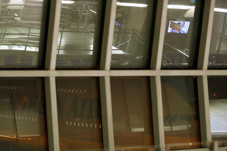 A Korean Air plane, that Rahaf Mohammed al-Qunun, a Saudi woman is departing for asylum to Canada in, is seen at Bangkok Airport, Thailand January 11, 2019. REUTERS/Jorge Silva
