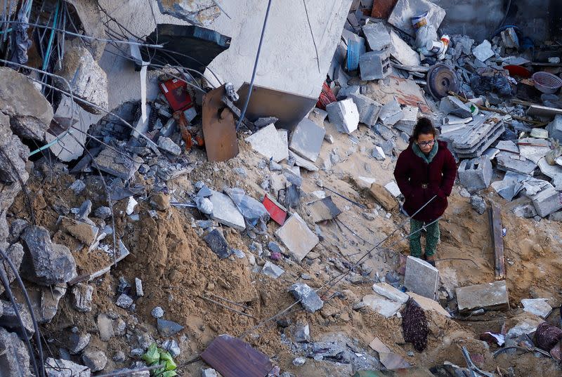 Secuelas de un ataque israelí en Rafah