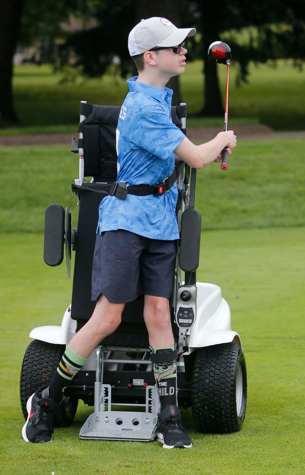 Vinny Mercurio, 13, of North Royalton, watches his ball after he swings on the driving range at the Firestone Country Club, Wednesday, June 9, 2021 in Akron, Ohio. [Karen Schiely / Akron Beacon Journal]
