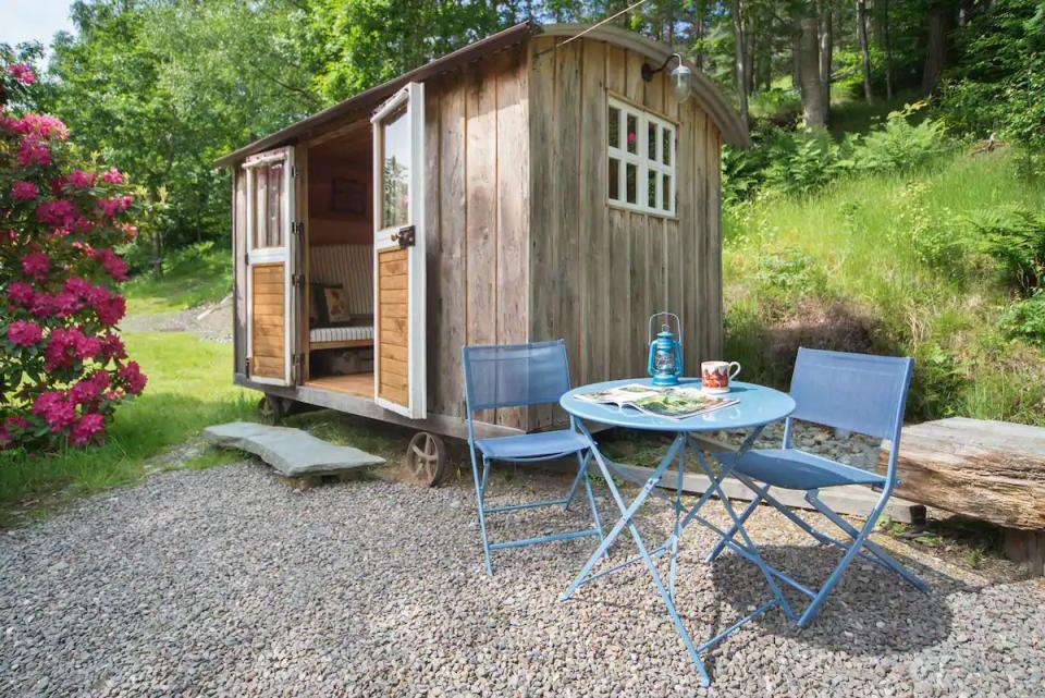 <p>For something cute and quirky, look no further than this Airbnb in Lake District beauty spot Borrowdale, three miles south of the market town of Keswick. The cosy shepherd's hut for two is nestled at the foot of the fells with wonderful valley and woodland views. It's a snug space for sleeping, with shower and toilet facilities metres away in a barn. There's also an on-site wood-fired hot tub that you can hire for the day. </p><p><strong>Sleeps: </strong>2</p><p><strong>Price per night: </strong>£89</p><p><a class="link " href="https://airbnb.pvxt.net/WDO2QA" rel="nofollow noopener" target="_blank" data-ylk="slk:SEE INSIDE">SEE INSIDE</a></p>