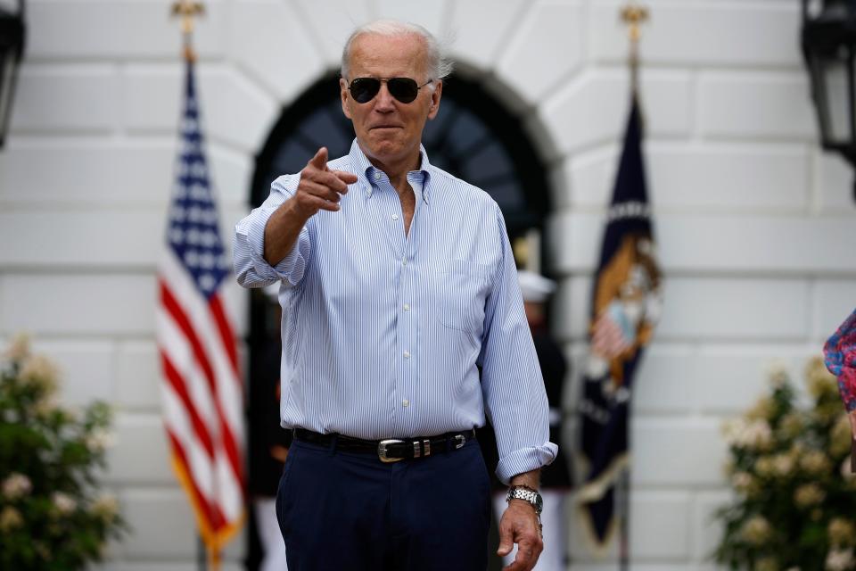 President Joe Biden at the congressional picnic on July 12, 2022.