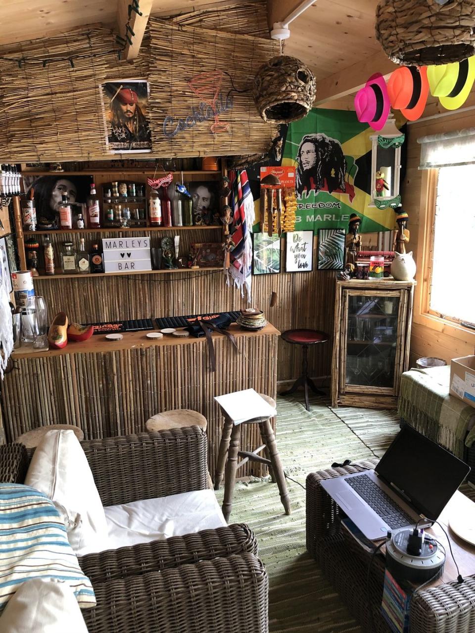 <p>Now known as 'Marley's bar', it has wicker sofas, bar stools, a drinks cabinet and posters of Bob Marley, of course. We imagine Charlotte will be hosting some get-togethers here very soon...</p>