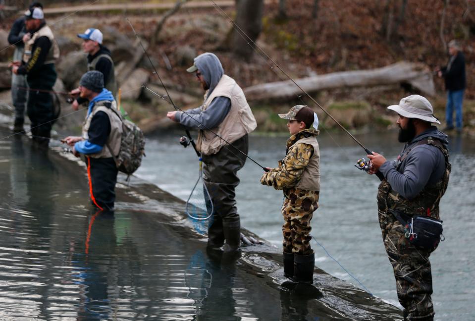 More than a thousand anglers cast their lines at Montauk State Park on the first day of catch-and-keep trout season in Missouri on Wednesday, March 1, 2023.