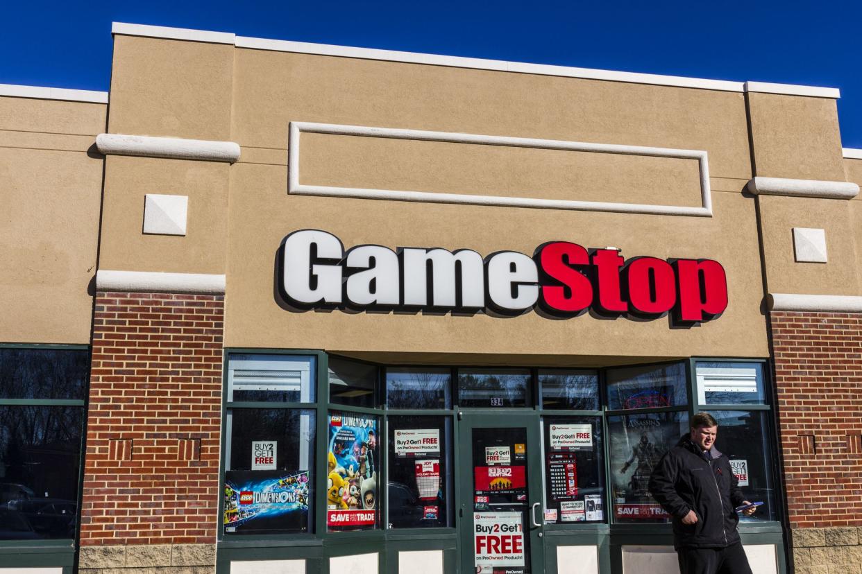 <h3><br></h3><h3>Browse thousands of titles for modern and classic video games</h3><p>Need a gift card for a major video game retailer? GameStop operates thousands of locations across the country and exists as the world’s largest retailer for video games and top trade-in destination for Xbox, Playstation, and Nintendo games, consoles, systems, and accessories. </p><p><br></p><p>The average GameStop location has a massive inventory of games for a range of video game systems. You can find many titles for the PS5, PS4, Xbox Series X, Switch, and older consoles available at your local GameStop. Games can be purchased new or used, which can end up saving you a fair bit of money. GameStop also sells other consumer electronics and loads of pop culture merchandise, typically from franchises popular in the video game industry. It’s a great place for both serious gamers and casual enjoyers to indulge in their shared love of video games. </p><p><br></p><p>Earn cash back when you buy a <a href="https://www.giftcardgranny.com/buy-gift-cards/game-stop/?utm_source=msn&utm_medium=PR&utm_campaign=blog?utm_source=mediafeed&utm_medium=PR&utm_campaign=cash_vs_giftcard" rel="nofollow noopener" target="_blank" data-ylk="slk:GameStop gift card;elm:context_link;itc:0;sec:content-canvas" class="link rapid-noclick-resp">GameStop gift card</a>! </p><p><br></p><span class="copyright"> jetcityimage/istockphoto </span>