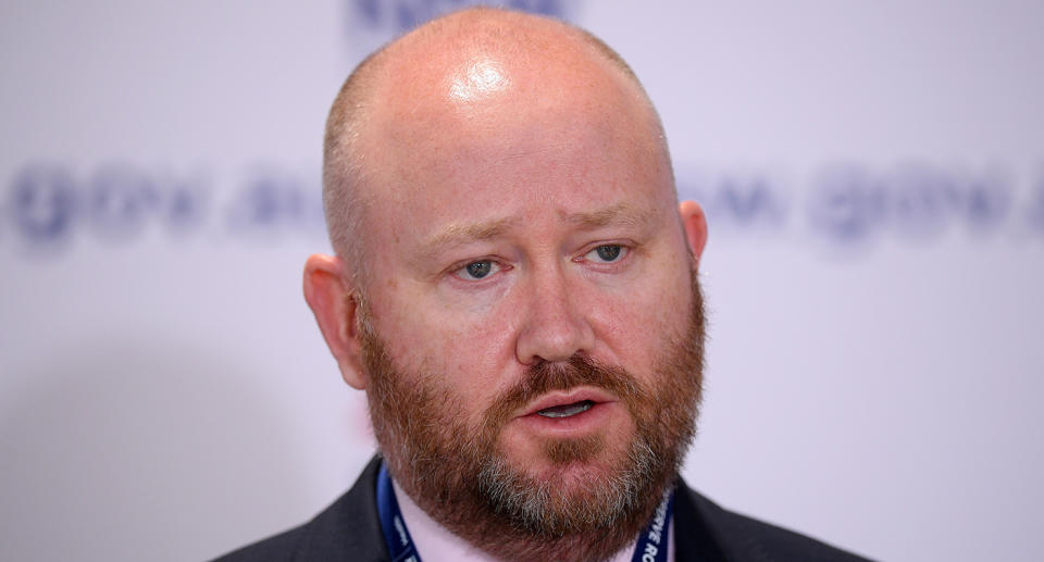 Resilience NSW Commissioner Shane Fitzsimmons during a NSW press conference on August 19, 2021.