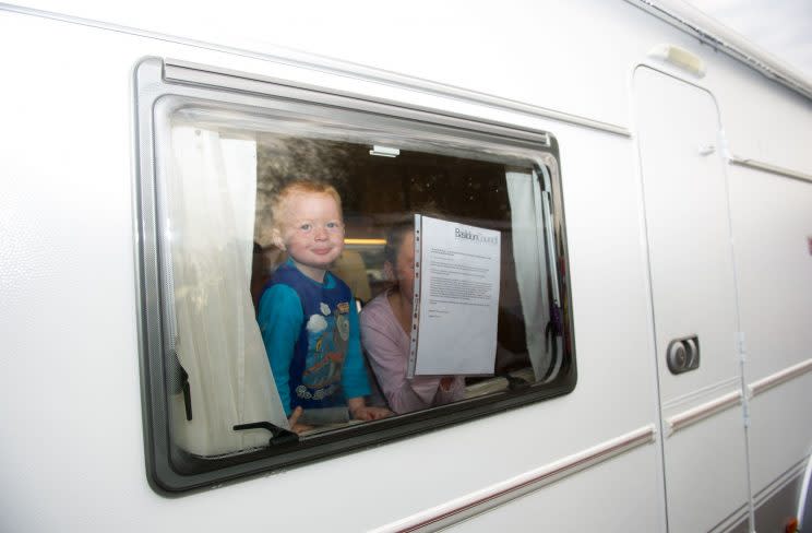 Children at the Dale Farm site awaiting eviction (Rex)