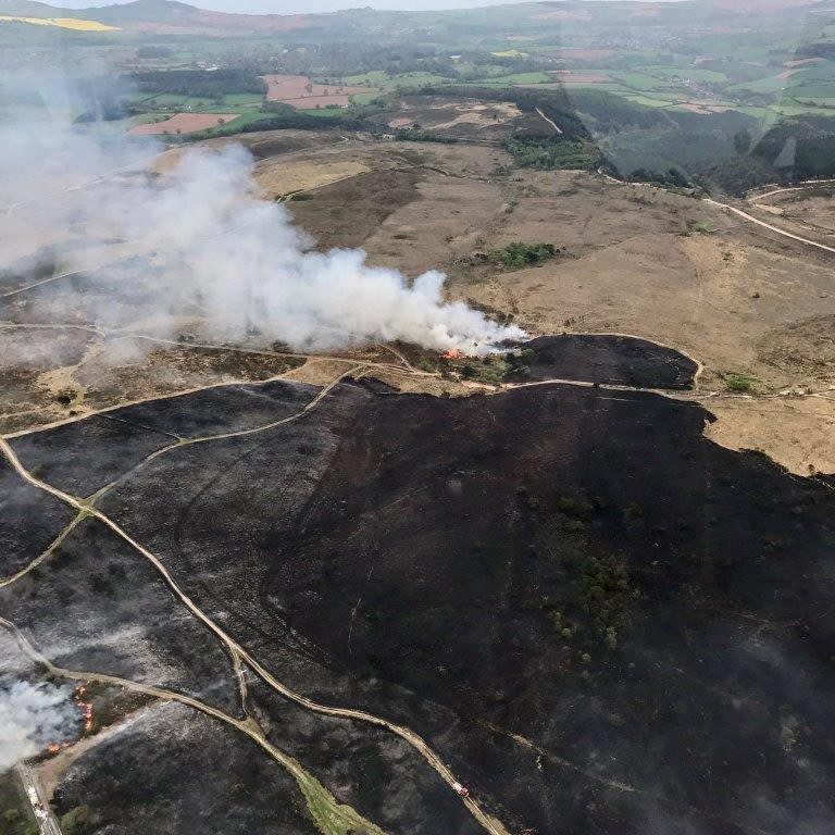 Devon fire - Credit: NPAS Exeter Police Helicopter