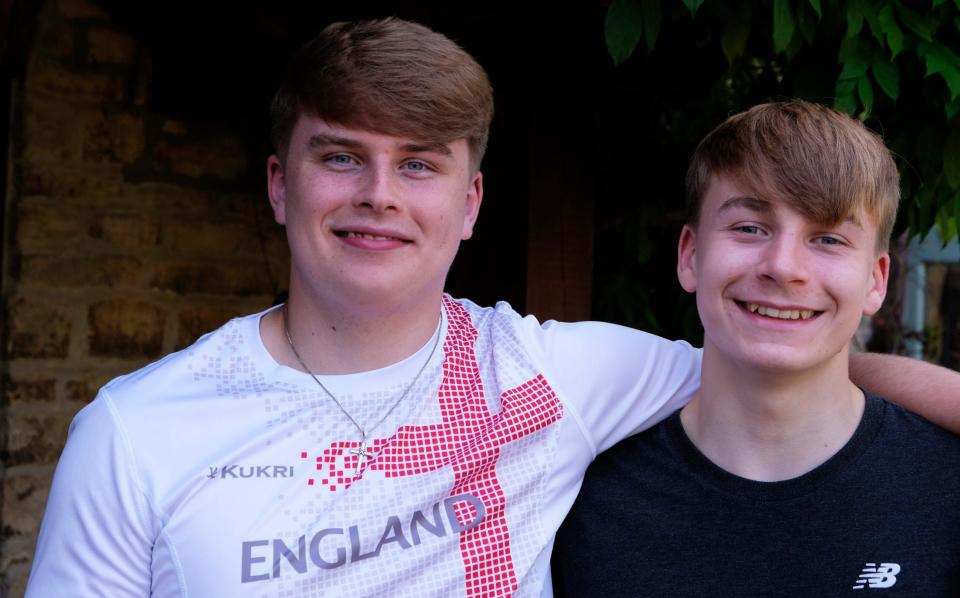Geoff Capes'  grandsons Donovan and Lawson