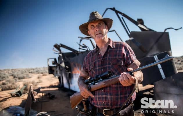 John Jarratt returns as Mick Taylor for highly anticipated second season of Wolf Creek. Source: Stan