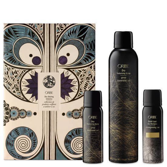 <p><strong>Oribe</strong></p><p><strong>$75.00</strong></p><p><a href="https://www.amazon.com/dp/B08GDJ1B8T?tag=syn-yahoo-20&ascsubtag=%5Bartid%7C10049.g.38007416%5Bsrc%7Cyahoo-us" rel="nofollow noopener" target="_blank" data-ylk="slk:Shop Now;elm:context_link;itc:0;sec:content-canvas" class="link ">Shop Now</a></p><p>When to Shop: <strong>NOW </strong> </p><p>All three of these items are year-round best-sellers, but now they come in a discounted kit for you to give to your best friend, mom, or the hair-obsessed person in your family.</p>