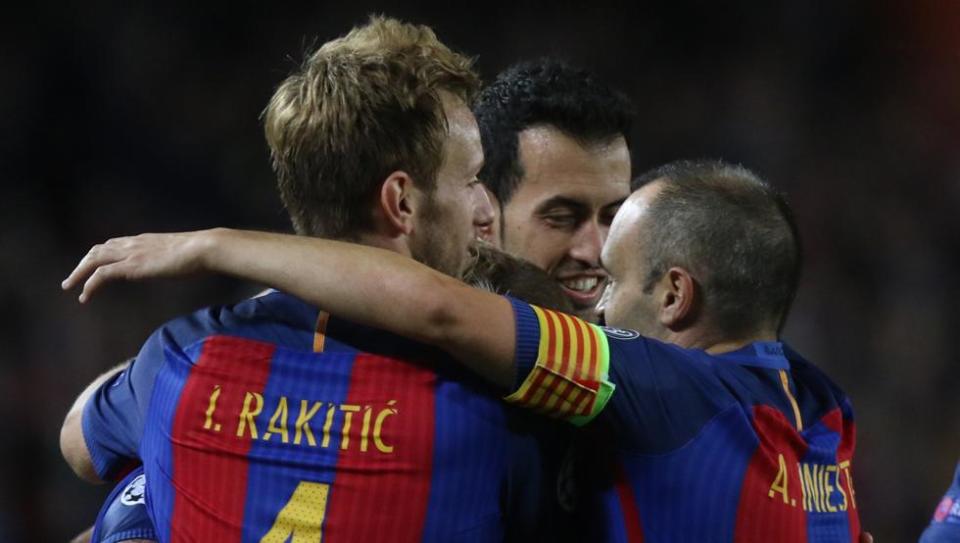 Andres Iniesta, Sergio Busquets and Ivan Rakitic